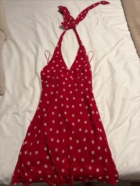 All In Favor Red Halter Dress